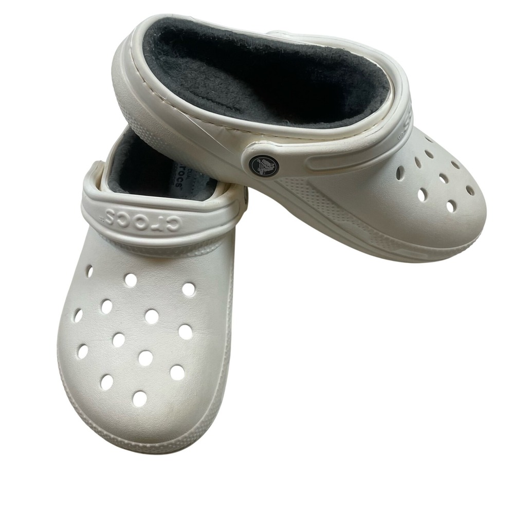 Crocs Classic Lined Clog White/Grey US Men's 4 Women's 6 Casual Comfort